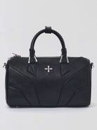 SMFK Medium Leather Cross Motif Handbag in Black