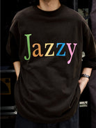USAGE JZ Festival Graphic Cotton T Shirt in Black - On Male Model