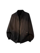 MEDM Stand Collar Zip Up Windbreaker in Black