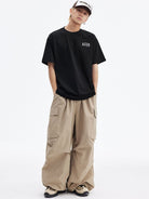 MEDM Cooling Cotton Blend T Shirt in Black - On Male Model