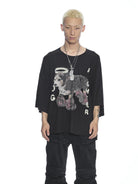 D5ove Boxing Dog Graphic Half Sleeve T Shirt in Black - On Male Model