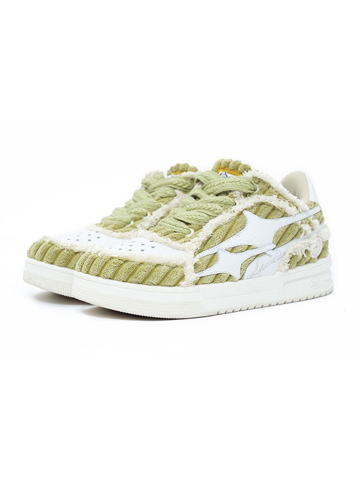 KILLWINNER Corduroy Leather Low Top Sneakers in Green