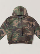 SMFK Vintage Camouflage Cotton Hoodie in Olive