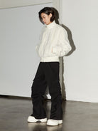 Y OFFICIAL Short Faux Fur Jacket in White - On Male Model