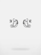 BLACKHEAD Pearl Chain C Shape Earrings in Silver