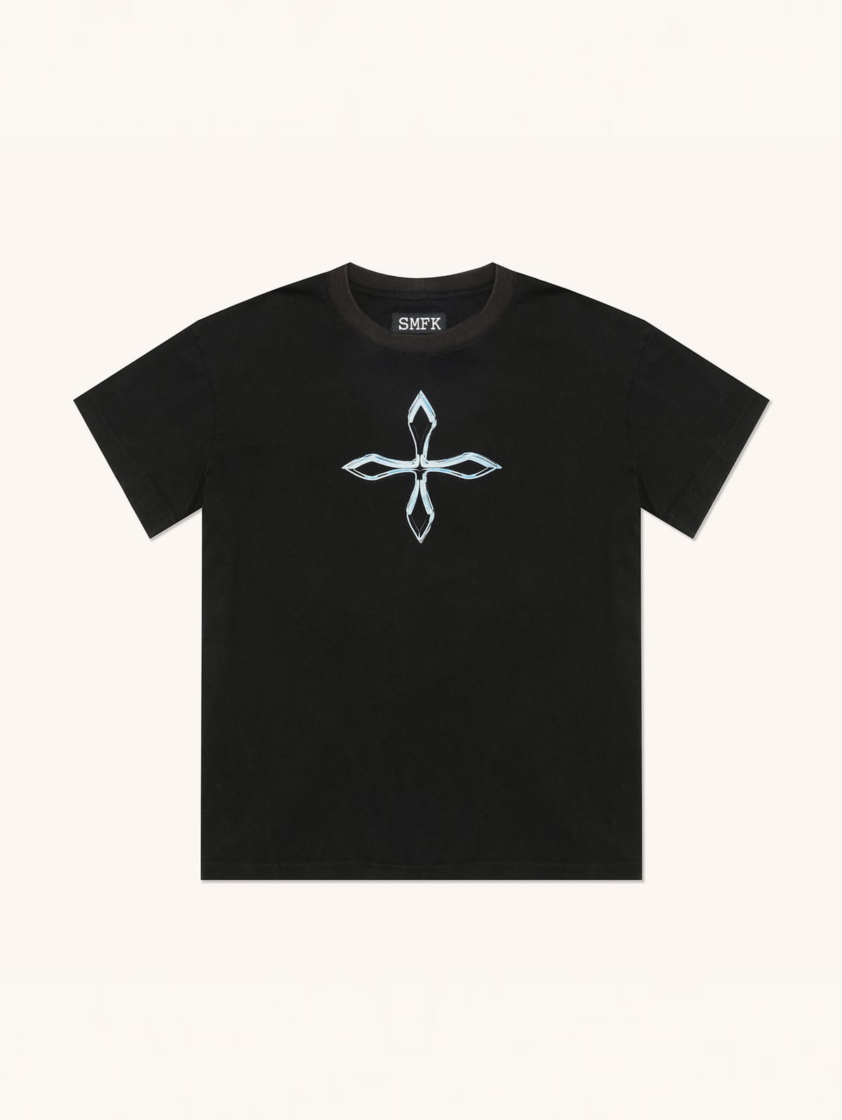 SMFK Cross Graphic Cotton T Shirt in Black