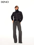 FaxCopyExpress Vintage Wash Cotton Jeans in Gray - On Female Model