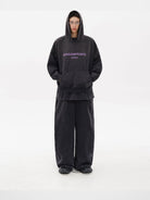 MASONPRINCE Distressed Hoodie Sweatpants Set in Gray - On Male Model