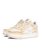 KILLWINNER Khaki Distressed Denim Low Top Sneakers in Khaki
