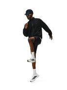 FPA Cotton Blend Stand Collar Jacket in Black - On Male Model