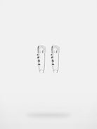 BLACKHEAD Rivet Ball Safety Pin Earrings in Silver