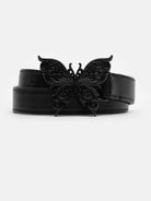 SMFK Leather Butterfly Buckle Belt in Black