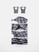 BeerBro Backless Plaid Mesh Top in Gray - Detail