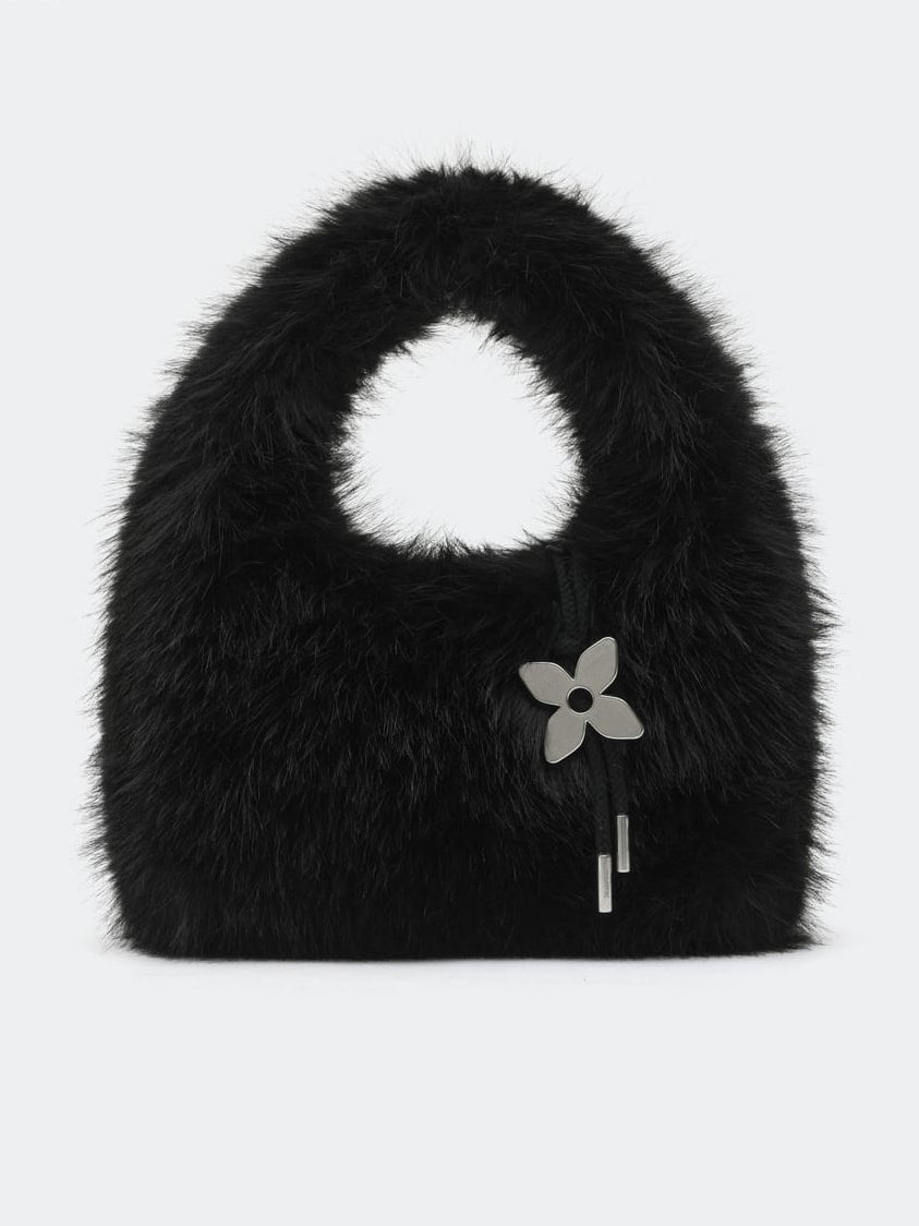SMFK Plush Mini Handbag in Black