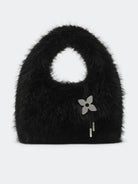 SMFK Plush Mini Handbag in Black