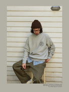 USAGE Reversible Sorona Blend Sweatshirt in Gray - On Male Model