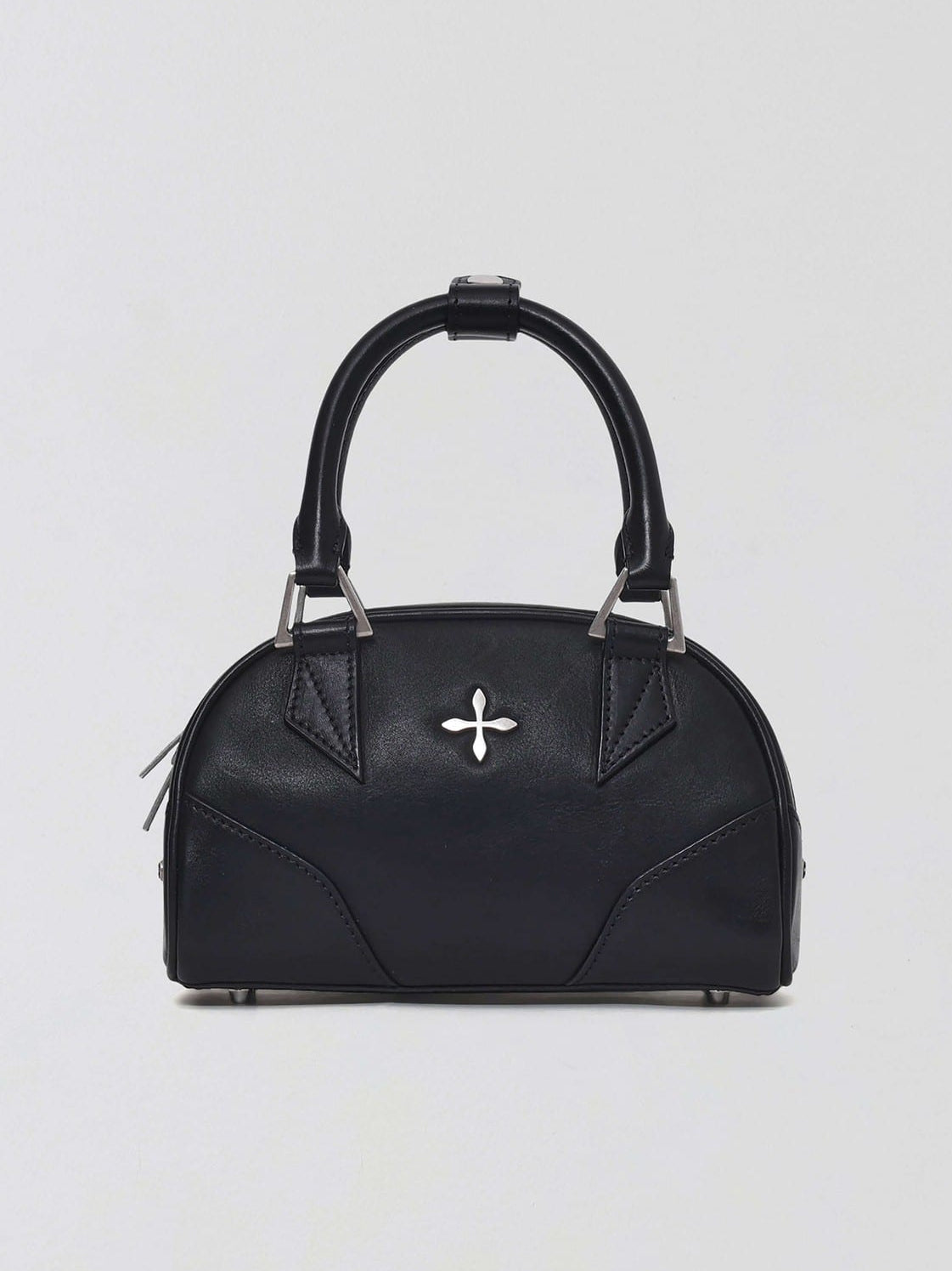 SMFK Phantom Leather Top Handle Bag in Black