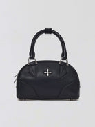 SMFK Phantom Leather Top Handle Bag in Black