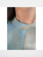 Retro 21 Reversible Patchwork Sweatshirt in Mint - Detail