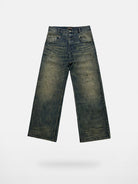 UNKNOWNWORLD Mud Dyed Distressed Baggy Jeans in Yellow