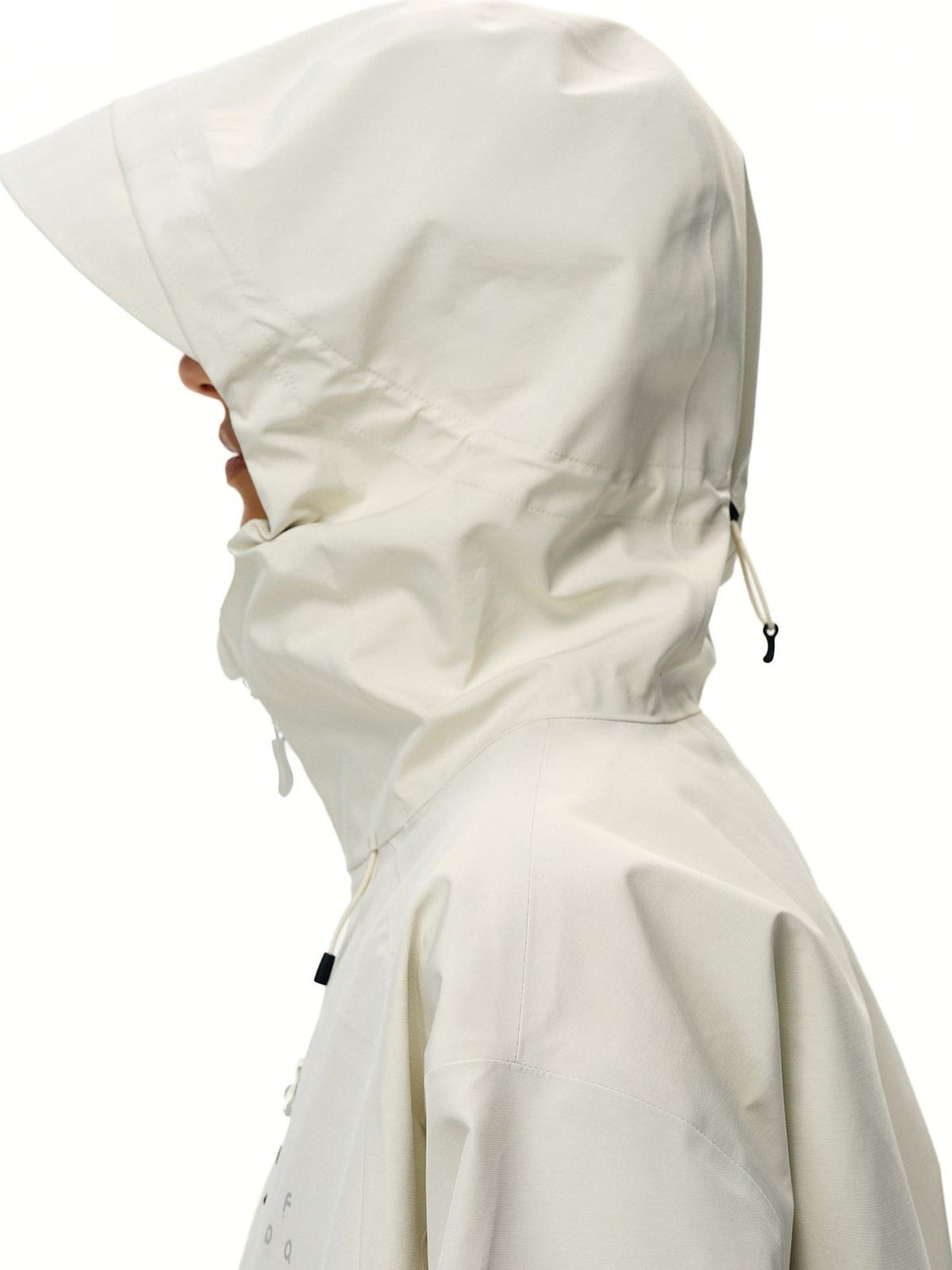 FPA Waterproof Cropped Hooded Jacket in White - On Model
