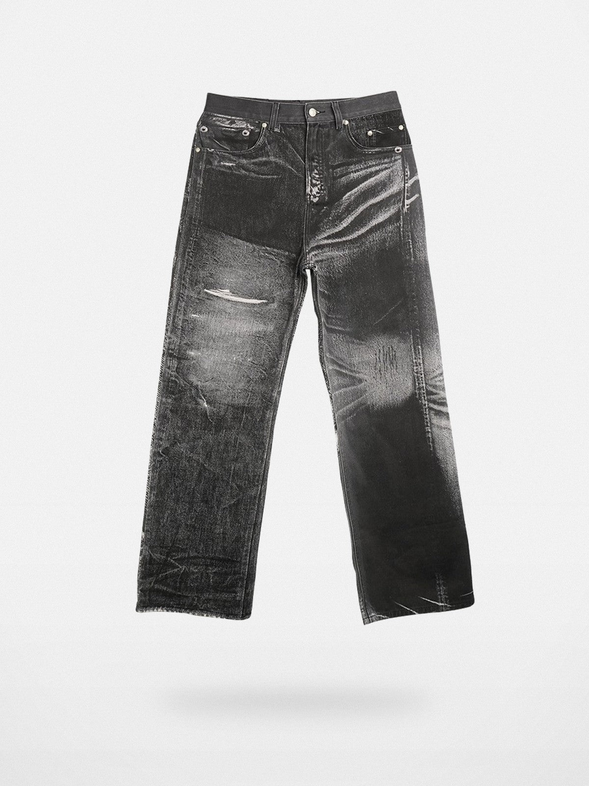 SOD Digital Print Wide Leg Jeans in Black