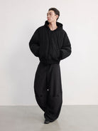 JCAESAR STUDIO Reversible Hooded Nylon Bomber in Black - On Male Model