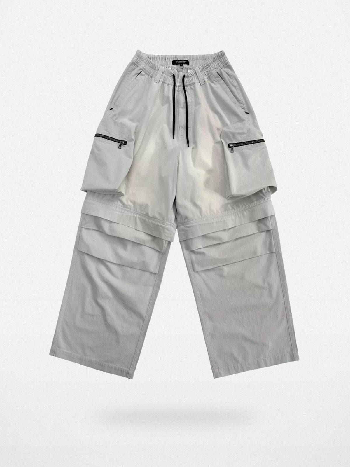 UNKNOWNWORLD Detachable Wide Leg Cargo Pants in Gray