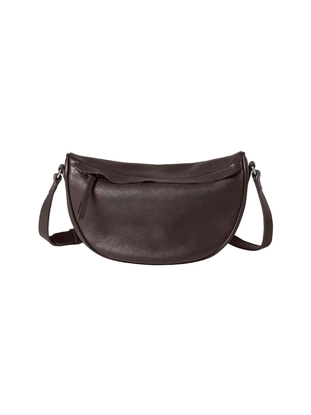QIUZHEN Vegetable Tanned Leather Crescent Bag in Brown