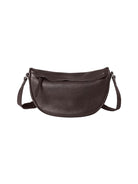 QIUZHEN Vegetable Tanned Leather Crescent Bag in Brown
