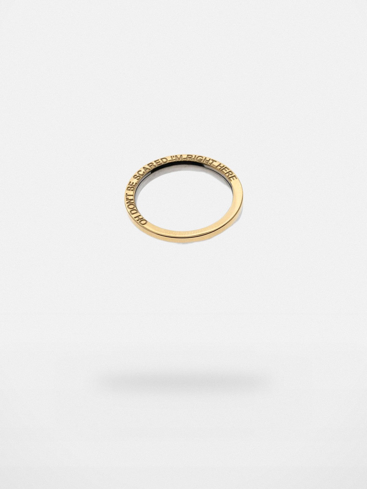 BLACKHEAD Two Tone Engraved Steel Ring in Yellow