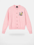 MEDM Floral Embroidered Knit Cardigan in Pink