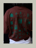USAGE JZ Festival Graphic Cotton T Shirt in Brown - On Model