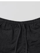 SMFK Lightweight Drawstring Track Shorts in Black - Detail