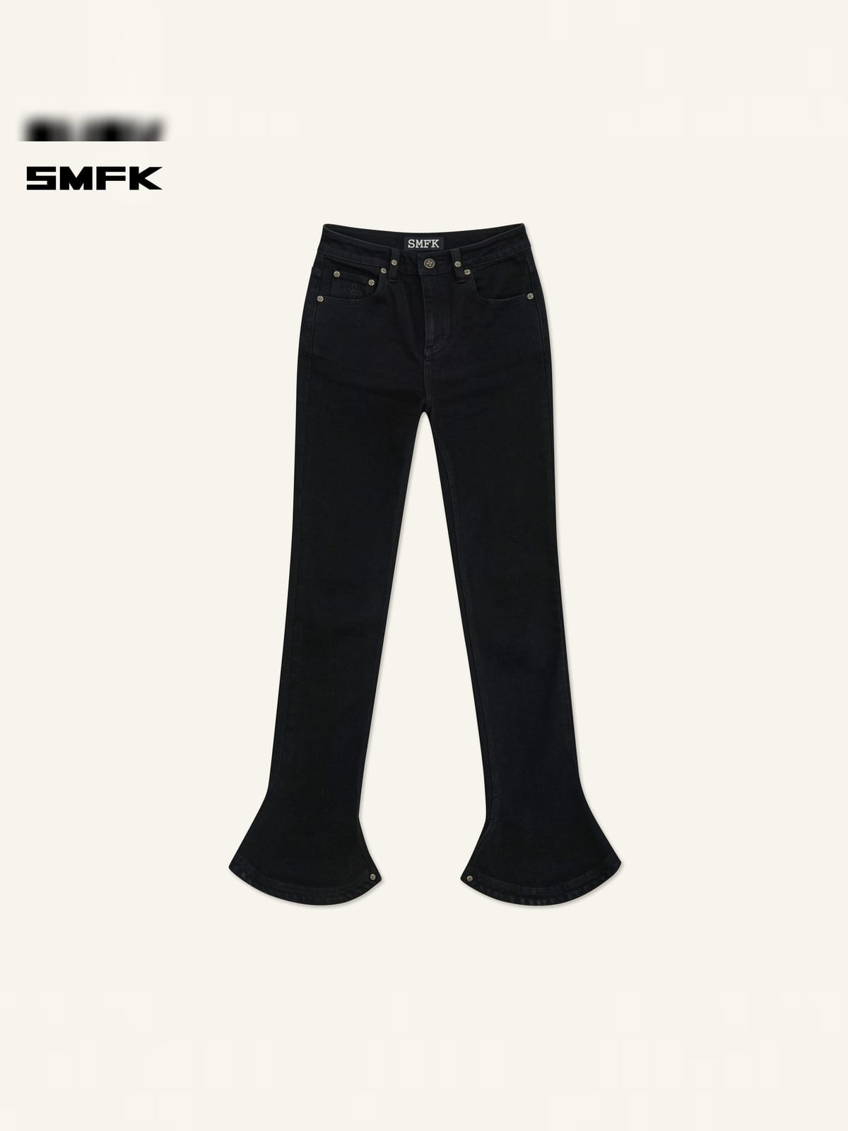 SMFK High Waisted Horseshoe Flare Jeans in Black