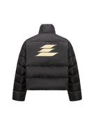 LOSTCTRL Minimalist Nylon Puffer Jacket in Black
