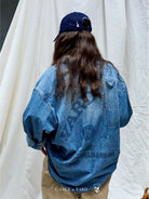 USAGE Washed Distressed Denim Shirt in Denim - On Model