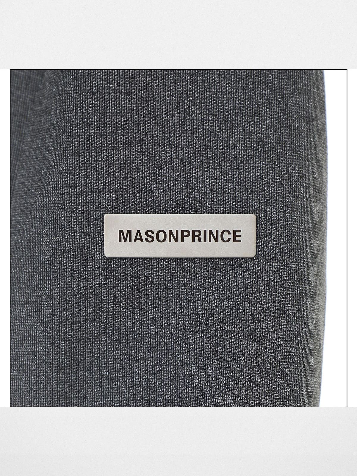 MASONPRINCE Minimalist Textured Two Button Blazer in Gray - Detail