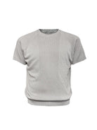 JCAESAR STUDIO Ribbed Ice Silk Raglan T Shirt in Gray