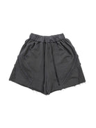 D5ove Raw Edge Structured Cotton Shorts in Gray