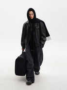 MASONPRINCE Double Layered Cotton Joggers in Black - On Male Model