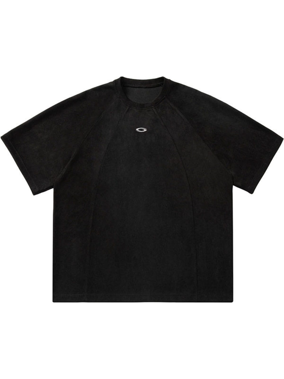 MASONPRINCE Faux Suede Embroidered T Shirt in Black