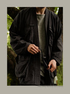 USAGE Reversible Utility Noragi Jacket in Black - On Male Model