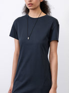 Random Piece Paneled Cotton Blend Fishtail Dress in Blue - On Female Model