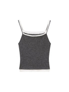 SweetChilling Wool Blend Ribbed Knit Camisole in White