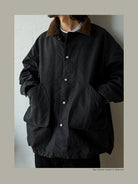USAGE Heavyweight Canvas Hunting Jacket in Gray - On Male Model