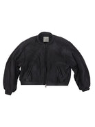 D5ove Oversized Padded Shoulder Cotton Jacket in Black