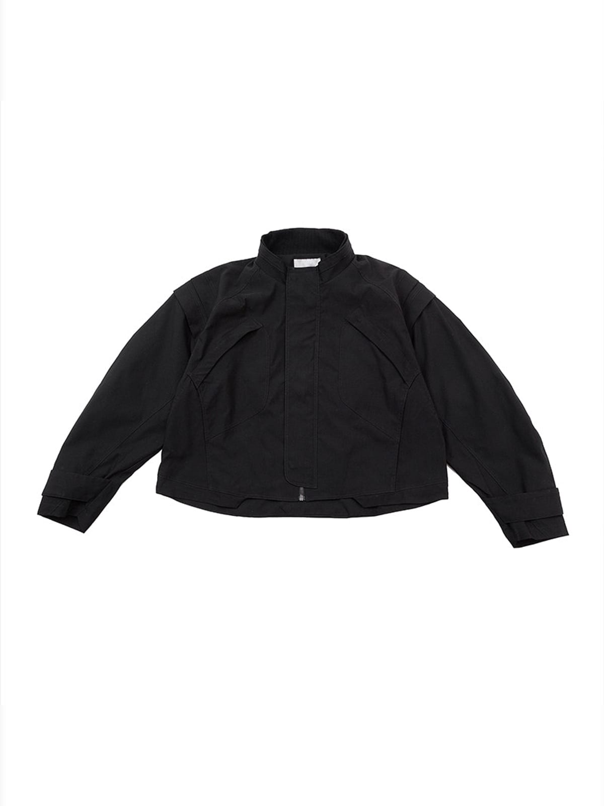 D5ove Structured Panelled Short Jacket in Black