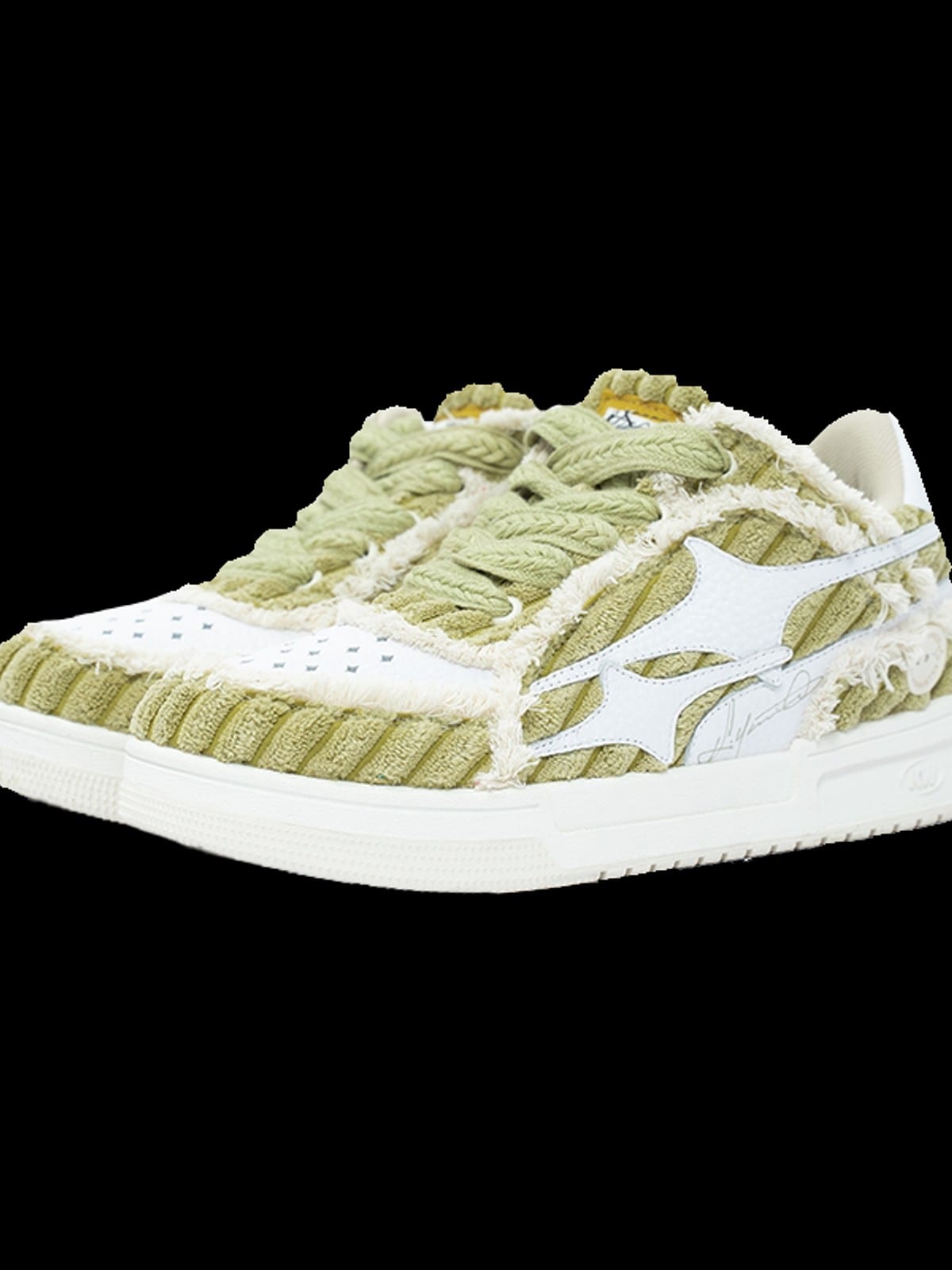 KILLWINNER Corduroy Leather Low Top Sneakers in Green