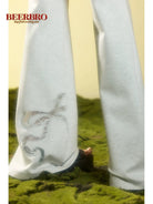BeerBro Ruched Waist Stretch Flared Pants in Gray - On Model